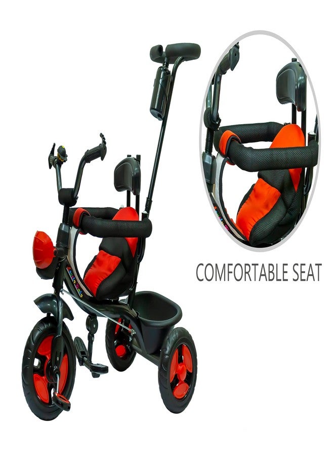 Maanit Kids 3 Wheel Trike with Drinking Bottle, Parental Push Control Handel, Detachable Bell, Children Roadster Tricycle for Toddlers and Kids (Red) - Image 2